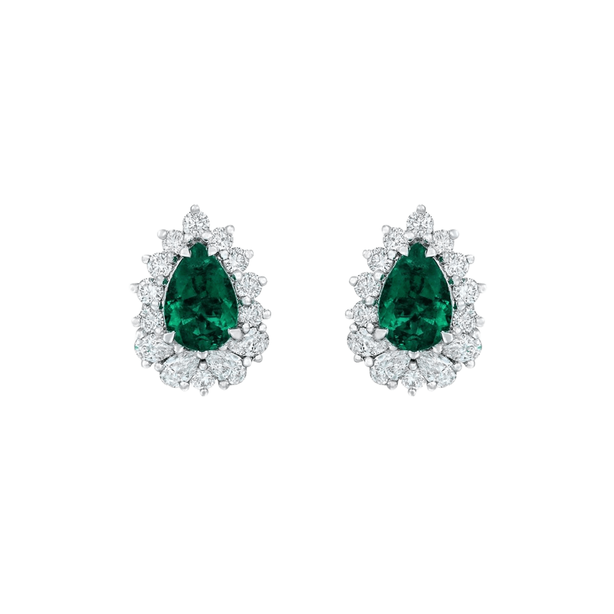 Emerald Diamond Drop Earrings